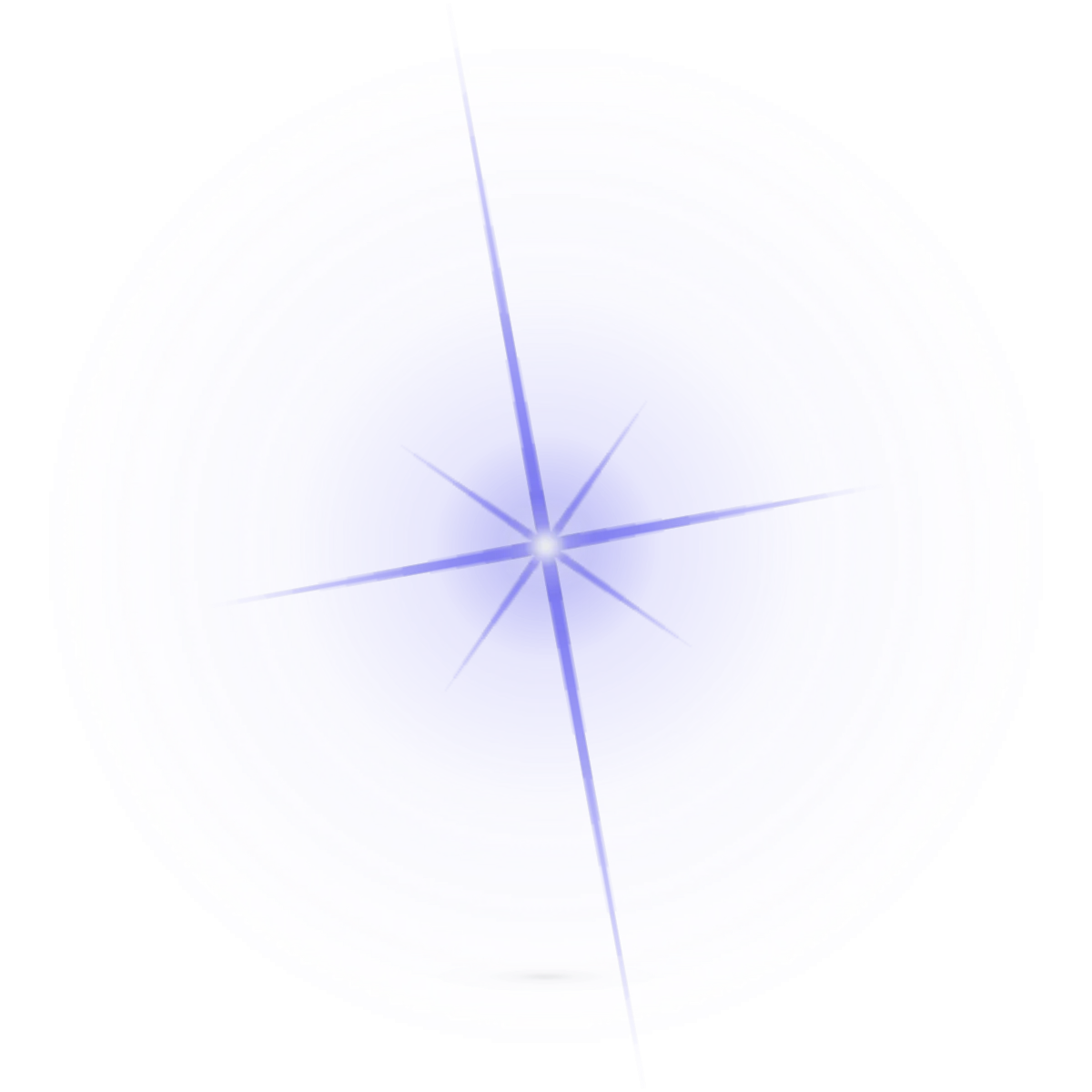 A single point of violet light with eight fine rays